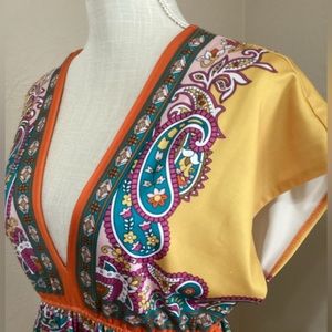 🌱 Forever 21 Boho Deep V Knit Dress | Size M